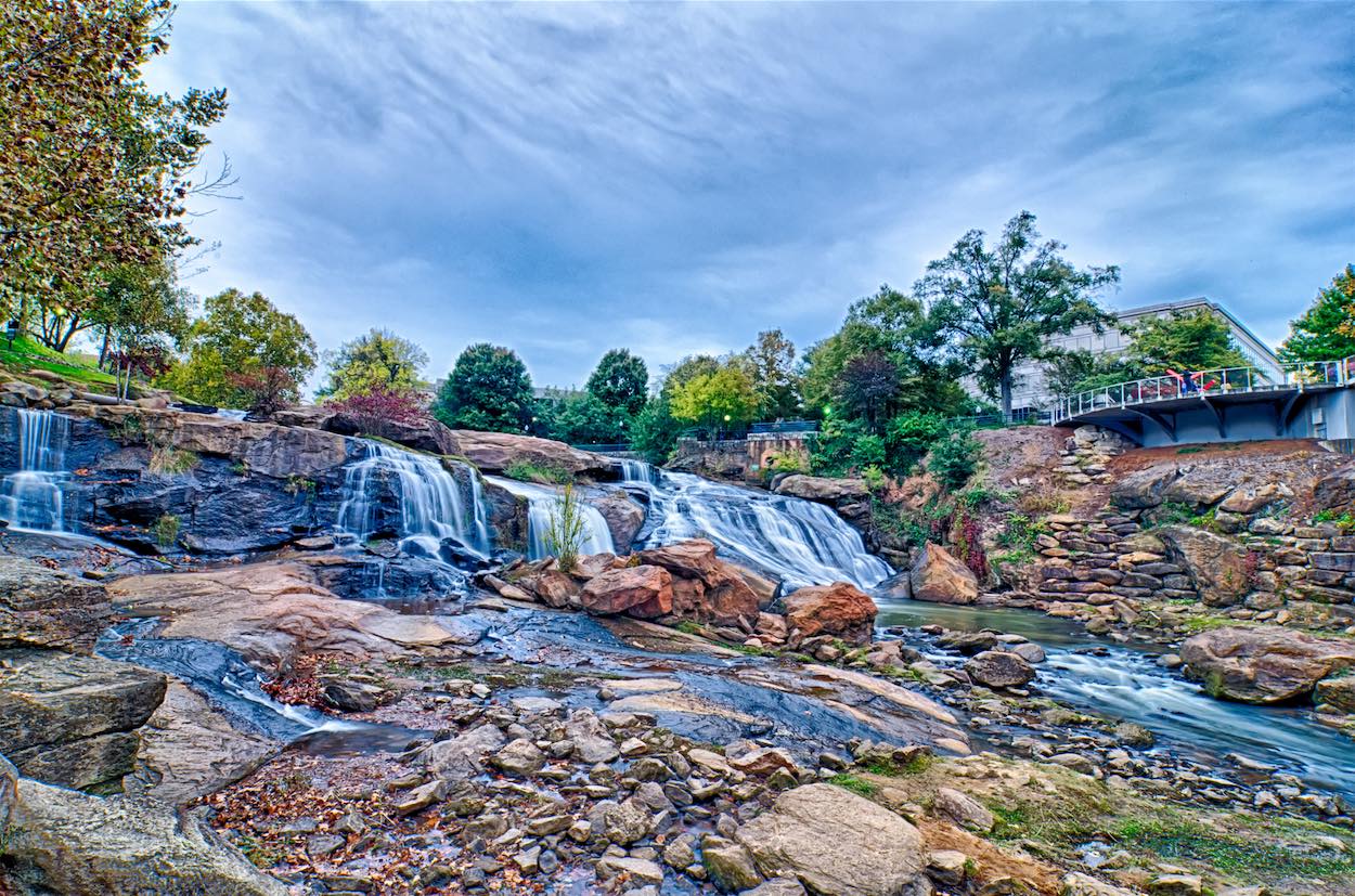 scenery at Falls Park Falls Park on the Reedy Stream